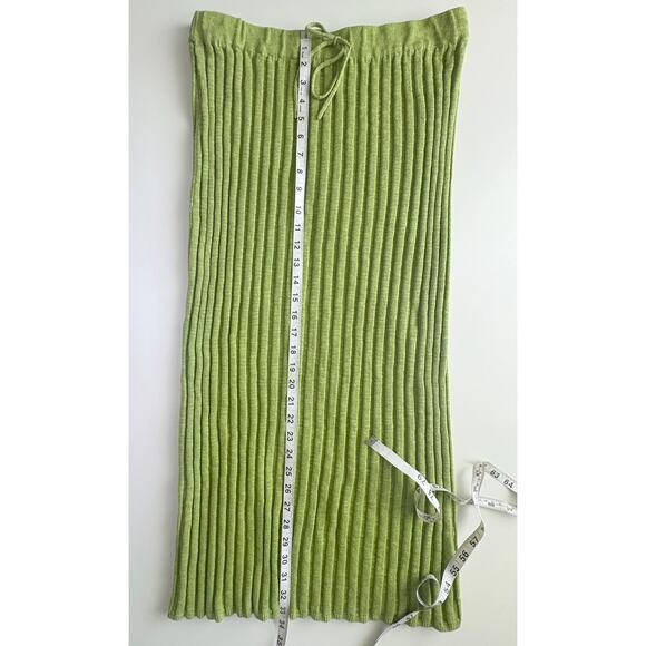 Free People Beach Veda Sweater Set Large Green Tank Skirt Ribbed Knit Stretch - Picture 14 of 14